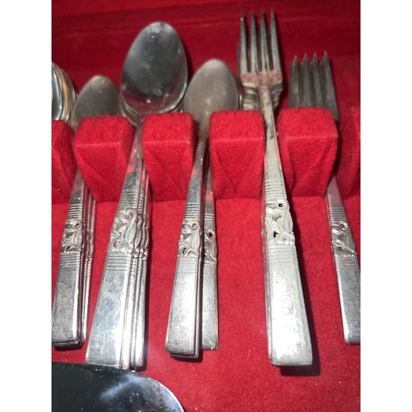 Vtg 1946 Oneida Community Morning Star Silver Plate Flatware Set 50 Pieces - Picture 14 of 16